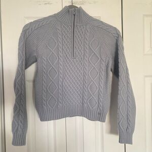 Gray Cable Knit Women's Sweater